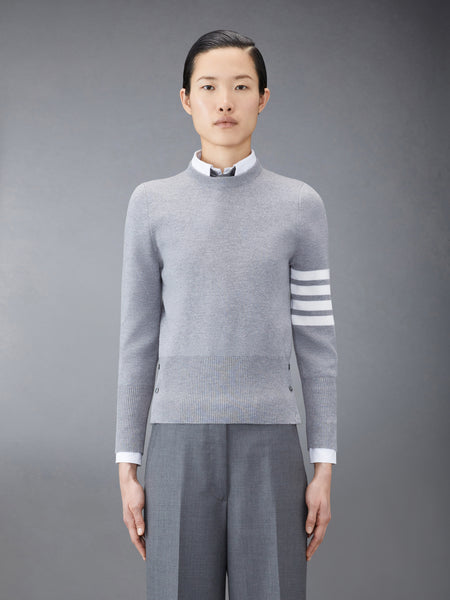 MILANO STITCH MERINO WOOL 4-BAR PULLOVER LT GREY
