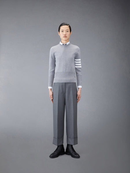 MILANO STITCH MERINO WOOL 4-BAR PULLOVER LT GREY