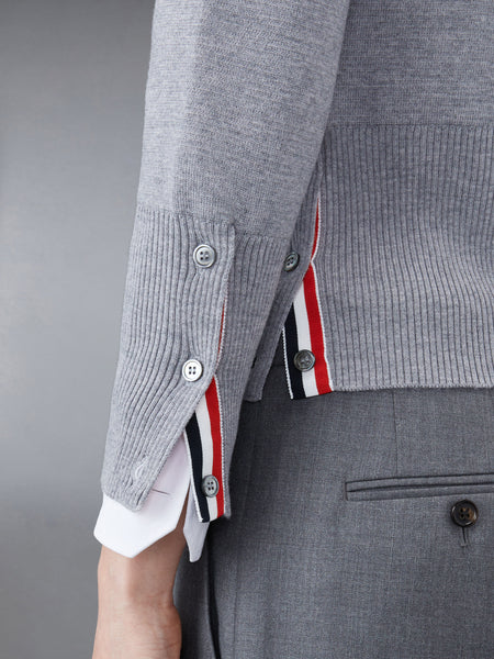 MILANO STITCH MERINO WOOL 4-BAR PULLOVER LT GREY