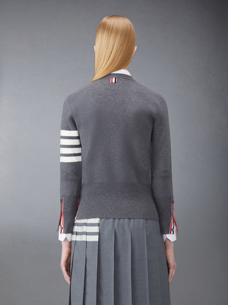 MILANO STITCH COTTON CREPE 4-BAR PULLOVER MED GREY