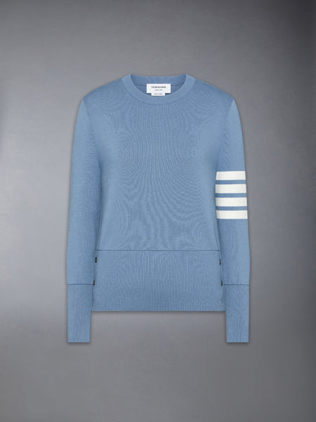 MILANO STITCH COTTON CREPE 4-BAR PULLOVER ライト ブルー