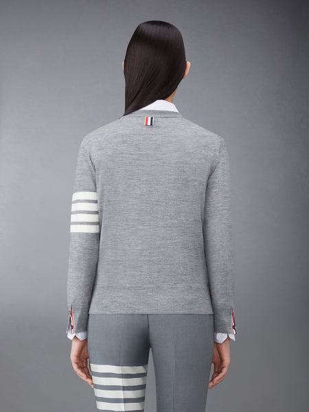 MERINO WOOL 4-BAR RELAXED FIT PULLOVER LT GREY