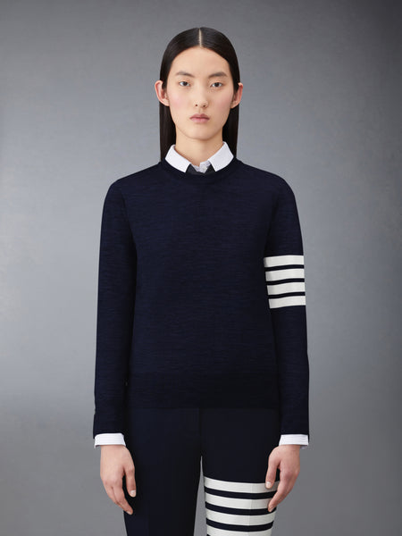 MERINO WOOL 4-BAR RELAXED FIT PULLOVER NAVY