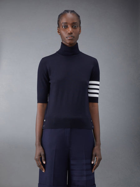 FINE MERINO WOOL 4-BAR TURTLENECK NAVY
