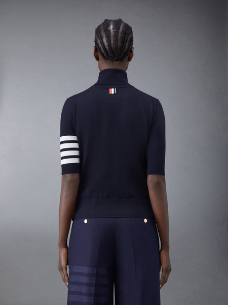 FINE MERINO WOOL 4-BAR TURTLENECK NAVY