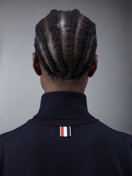 FINE MERINO WOOL 4-BAR TURTLENECK NAVY