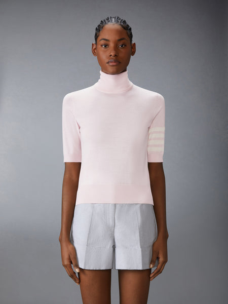 FINE MERINO WOOL 4-BAR TURTLENECK LIGHT PINK