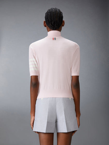 FINE MERINO WOOL 4-BAR TURTLENECK LIGHT PINK