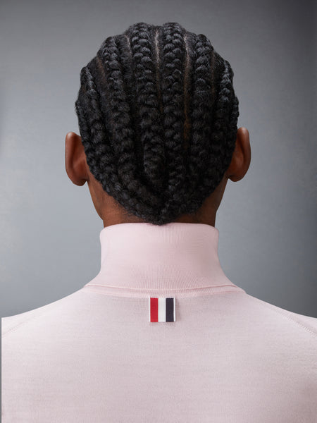 FINE MERINO WOOL 4-BAR TURTLENECK LIGHT PINK