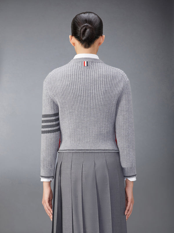 MERINO WOOL 4-BAR CROPPED CABLE PULLOVER - image 2