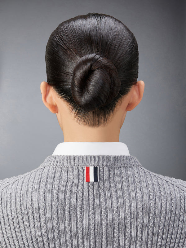 MERINO WOOL 4-BAR CROPPED CABLE PULLOVER - image 5