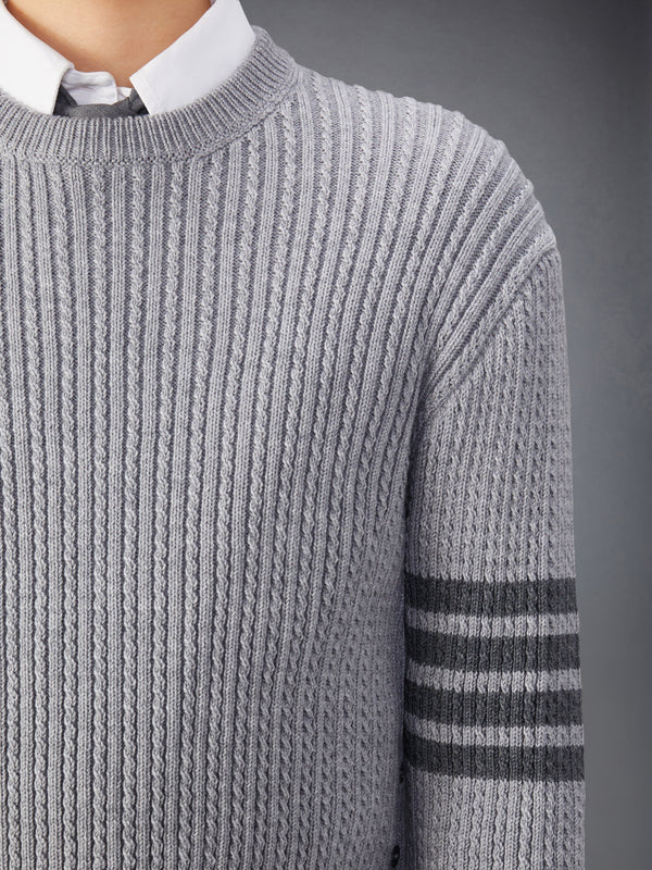 MERINO WOOL 4-BAR CROPPED CABLE PULLOVER - image 6