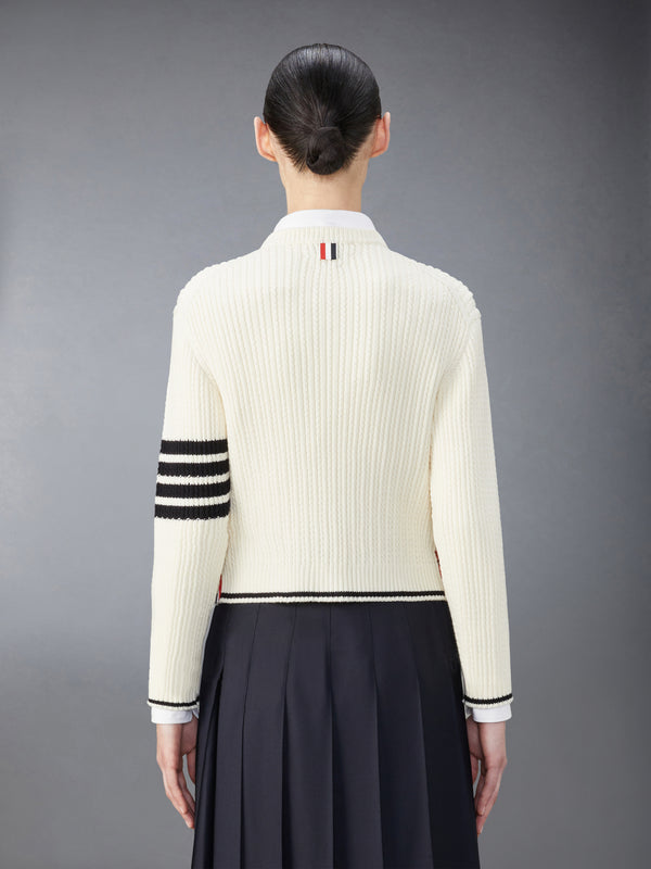 MERINO WOOL 4-BAR CROPPED CABLE PULLOVER - image 2