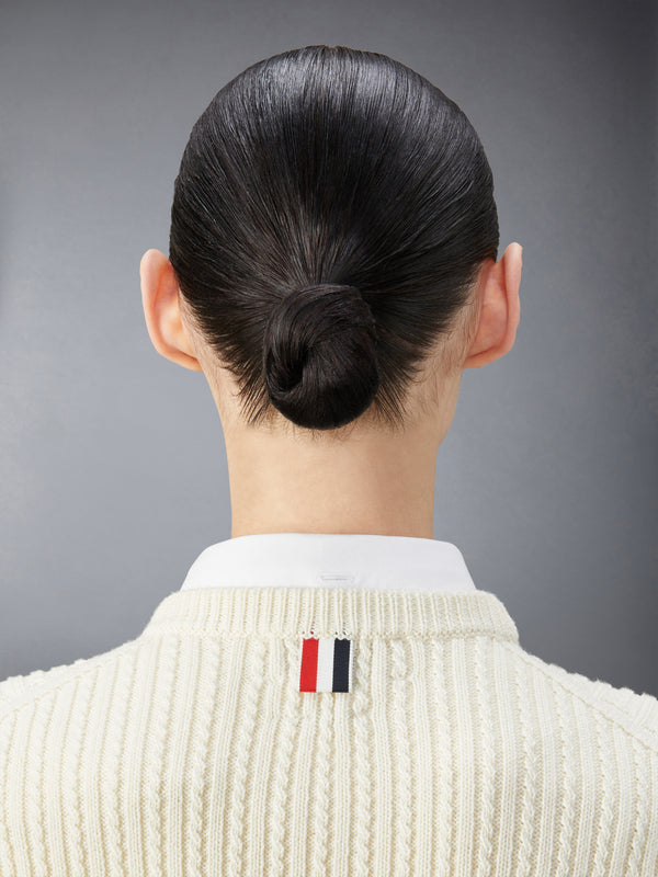 MERINO WOOL 4-BAR CROPPED CABLE PULLOVER - image 5