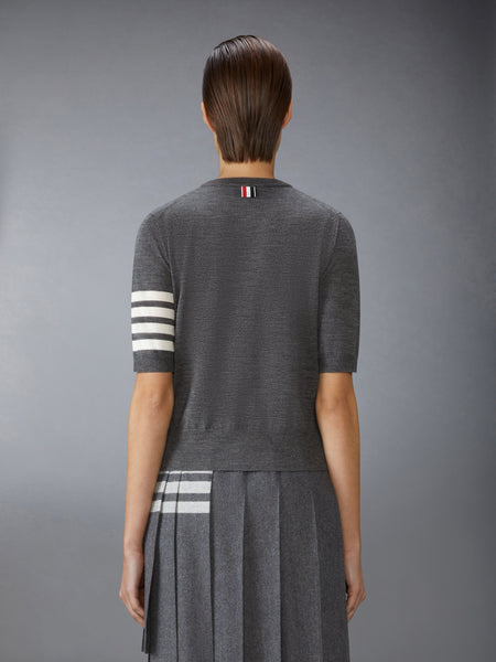 FINE MERINO WOOL 4-BAR TEE MEDIUM GREY