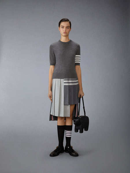 FINE MERINO WOOL 4-BAR TEE MEDIUM GREY