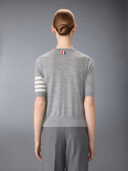 FINE MERINO WOOL 4-BAR TEE LT GREY
