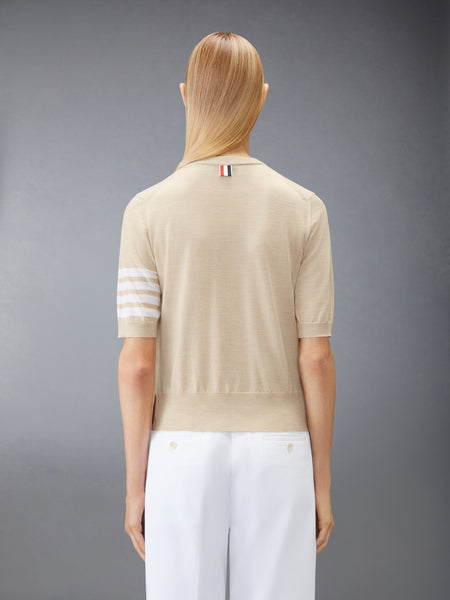 FINE MERINO WOOL 4-BAR TEE ベージュ