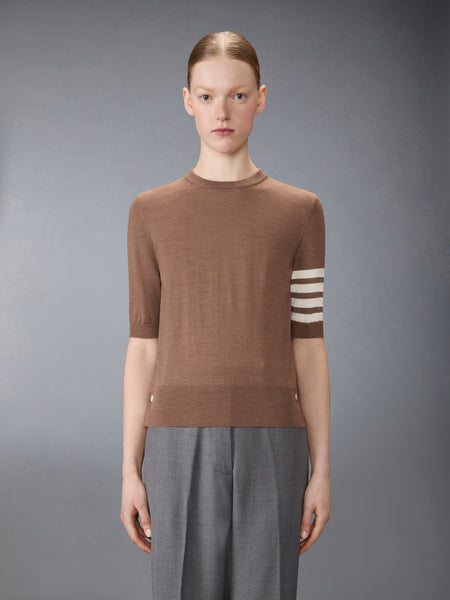 FINE MERINO WOOL 4-BAR TEE WALNUT