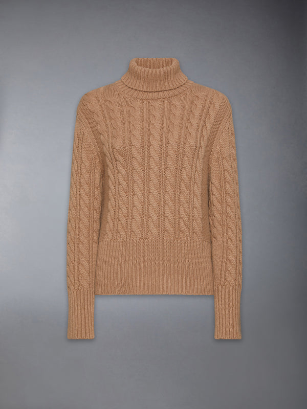 CLASSIC CASHMERE CABLE TURTLENECK - featured image