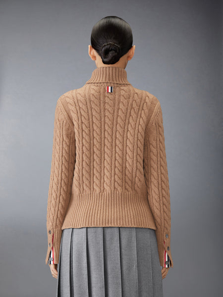 CLASSIC CASHMERE CABLE TURTLENECK CAMEL