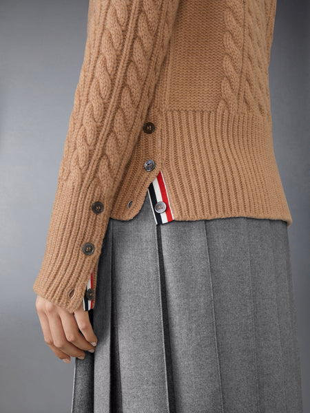 CLASSIC CASHMERE CABLE TURTLENECK CAMEL
