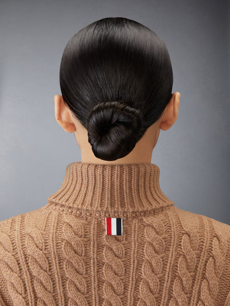 CLASSIC CASHMERE CABLE TURTLENECK CAMEL