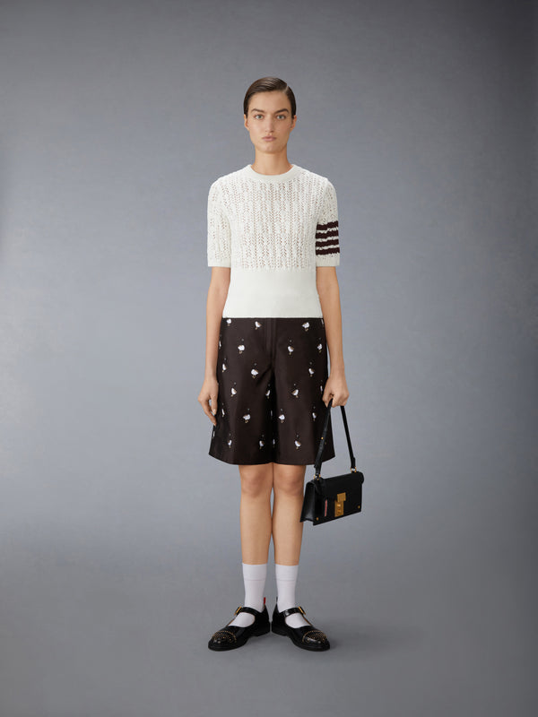 POINTELLE CABLE STITCH 4-BAR TEE - image 3