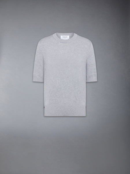 JERSEY STITCH POINTELLE 4-BAR TEE LT GREY