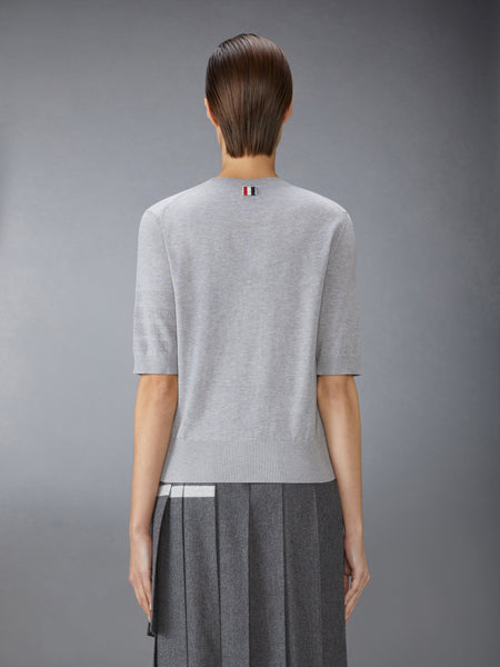 JERSEY STITCH POINTELLE 4-BAR TEE LT GREY
