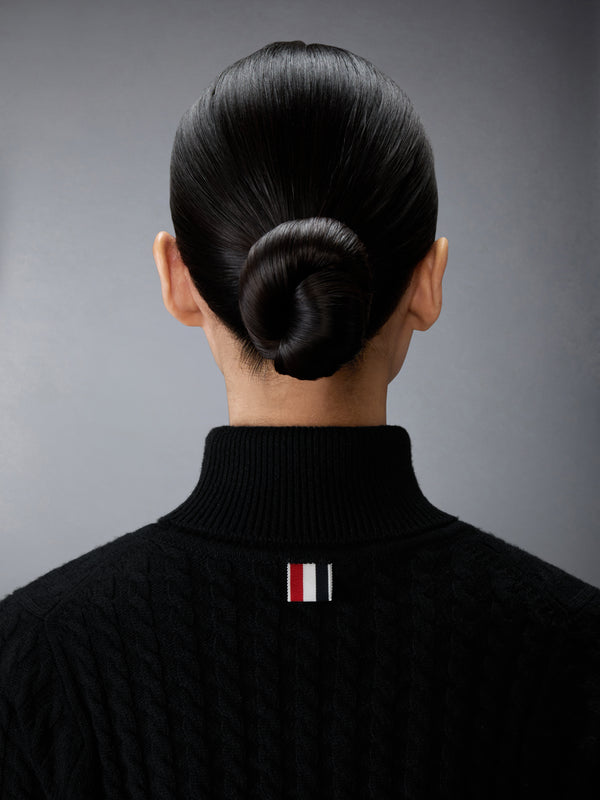 CASHMERE BABY CABLE STITCH  SHORT SLEEVE TURTLENECK - image 5