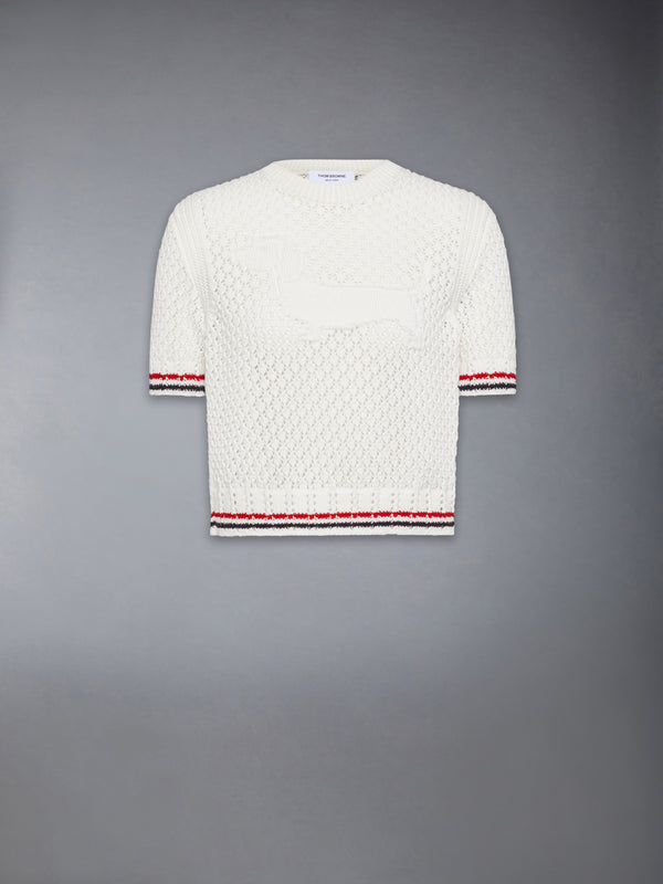 COTTON POINTELLE STITCH HECTOR RWB TEE - featured image