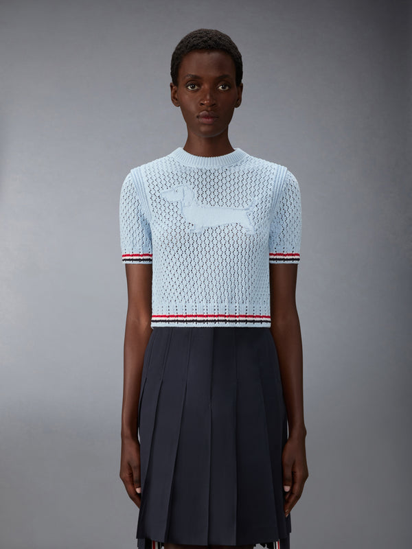 COTTON POINTELLE STITCH HECTOR RWB TEE - image 1