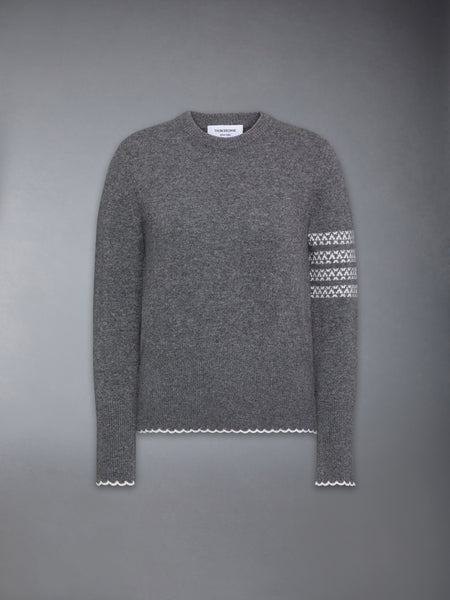 MERINO WOOL HOLIDAY HECTOR PULLOVER MED GREY