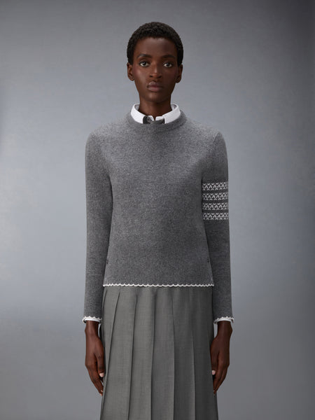 MERINO WOOL HOLIDAY HECTOR PULLOVER MED GREY
