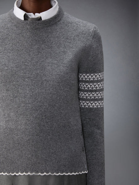 MERINO WOOL HOLIDAY HECTOR PULLOVER MED GREY