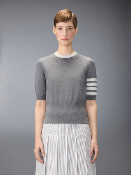 JERSEY HECTOR INTARSIA 4-BAR TEE LT GREY