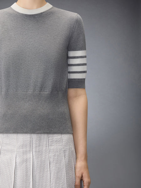 JERSEY HECTOR INTARSIA 4-BAR TEE LT GREY