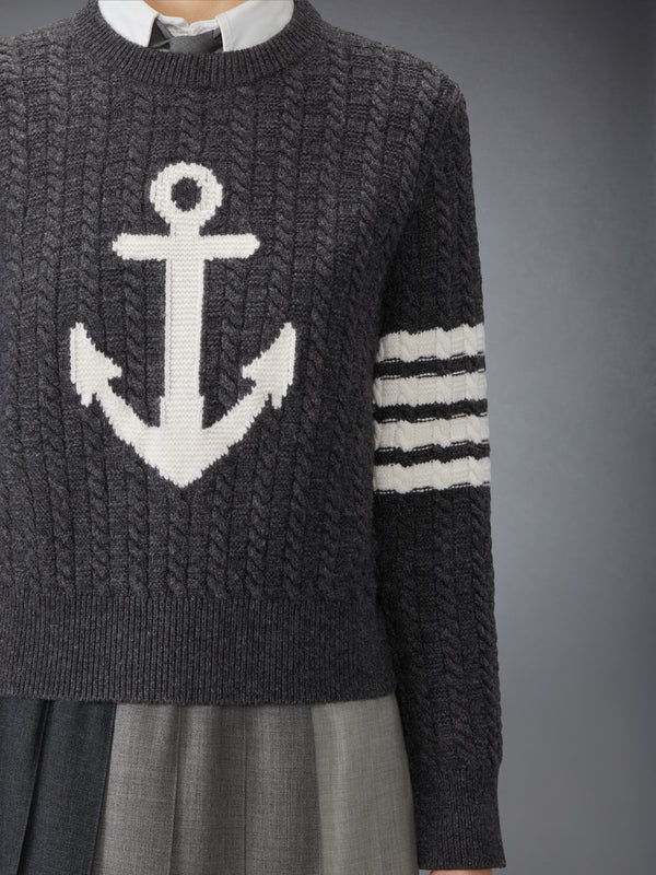 MERINO WOOL 4-BAR INTARSIA ANCHOR PULLOVER - image 5