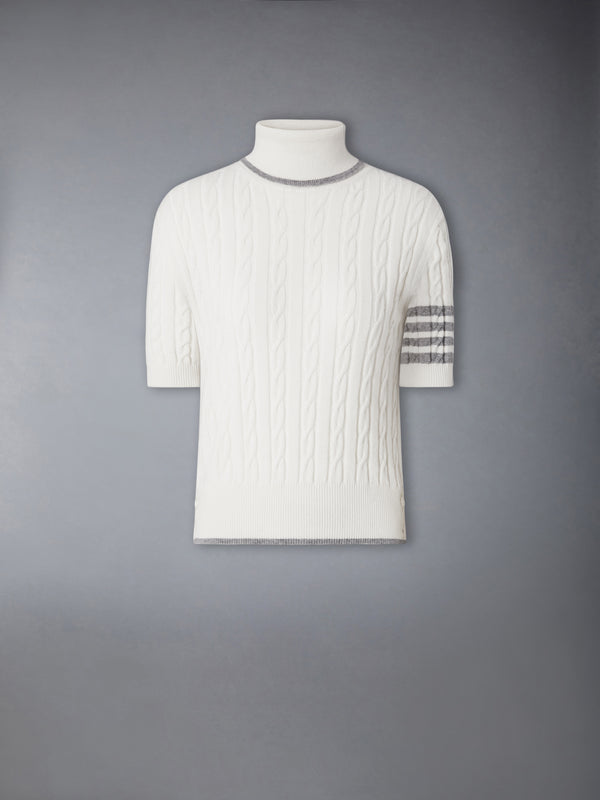 CASHMERE 4-BAR BABY CABLE STITCH TURTLENECK - featured image