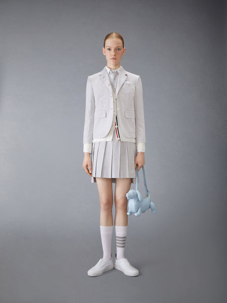 CLASSIC CASHMERE 4-BAR V-NECK CARDIGAN WHITE