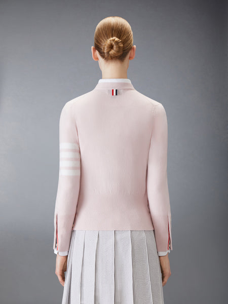 CLASSIC CASHMERE 4-BAR V-NECK CARDIGAN LIGHT PINK