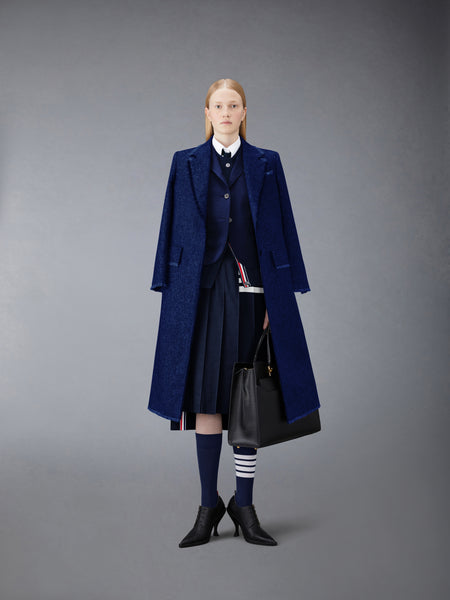 CLASSIC CASHMERE 4-BAR V-NECK CARDIGAN NAVY