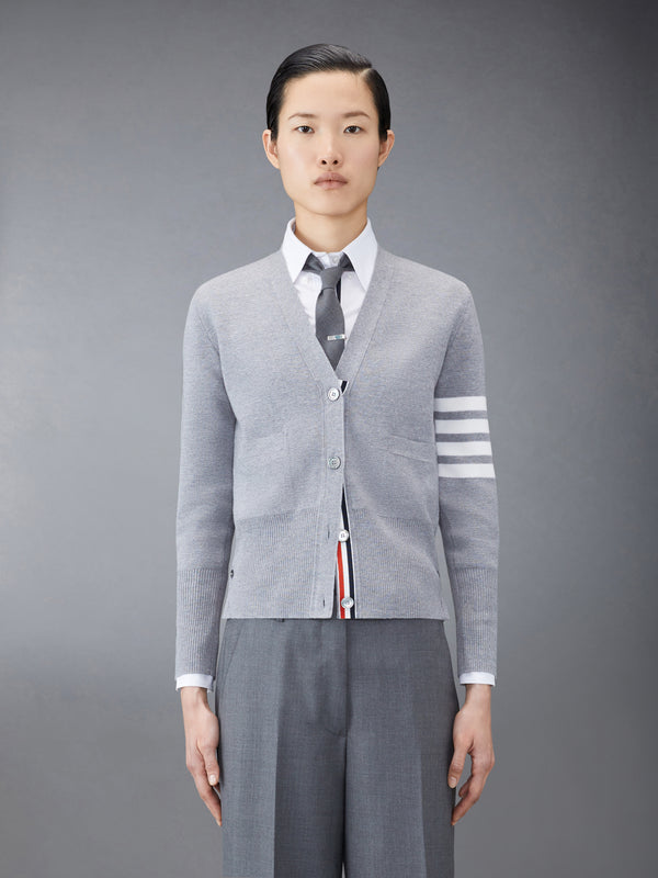 WOOL 4-BAR V-NECK CARDIGAN - featured image