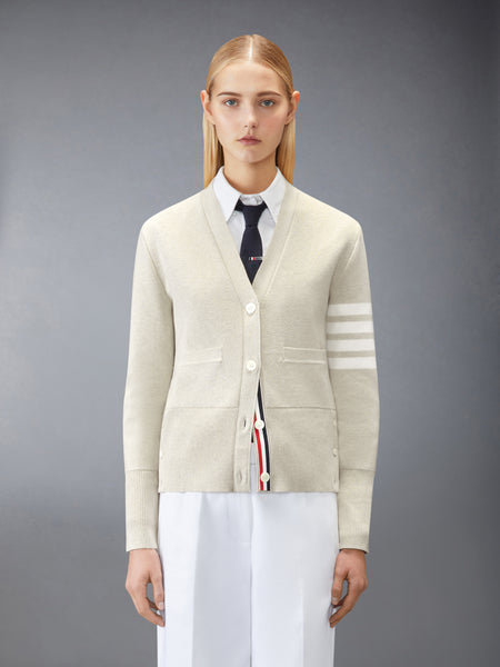 COTTON CREPE MILANO 4-BAR CARDIGAN BEIGE