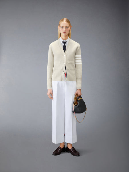 COTTON CREPE MILANO 4-BAR CARDIGAN BEIGE