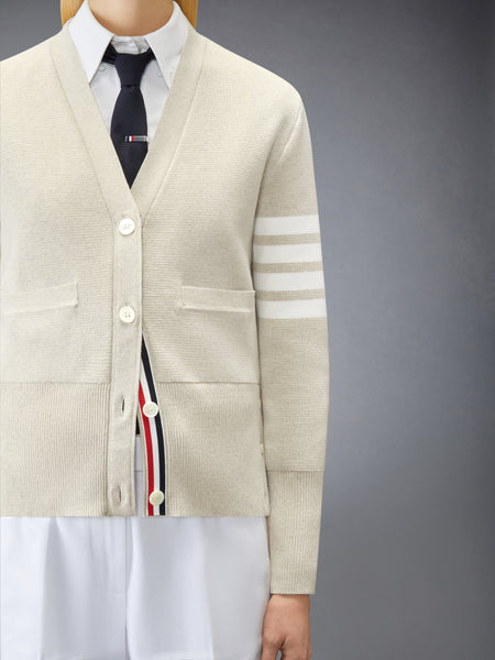 COTTON CREPE MILANO 4-BAR CARDIGAN BEIGE