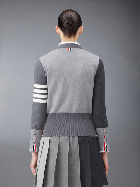 FUNMIX CREPE 4-BAR CARDIGAN TONAL GREY