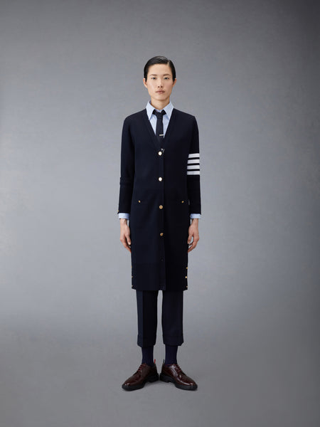 MERINO WOOL MILANO V-NECK LONG CARDIGAN NAVY