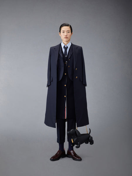 MERINO WOOL MILANO V-NECK LONG CARDIGAN NAVY
